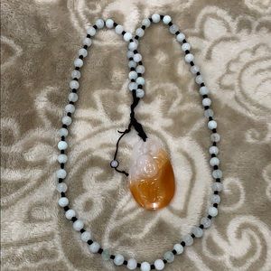 Jade necklace and pendant